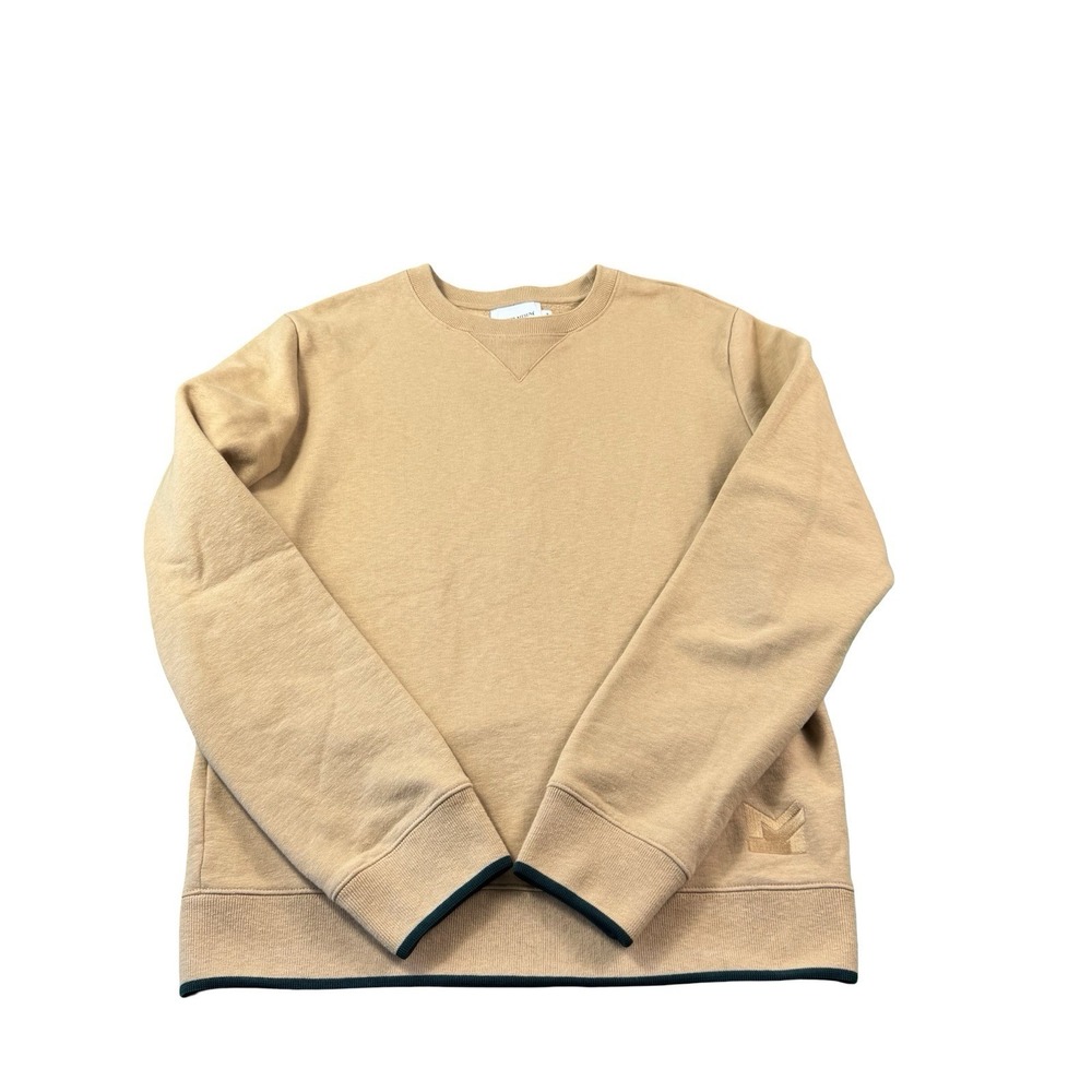 Maison Kitsune Brown Green Tipped Cotton Wool Crewneck Men's Sweater Size M